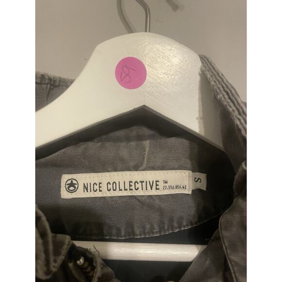 Nice‎ Collective Gray Distressed Utility jacket Small - Picture 4 of 13